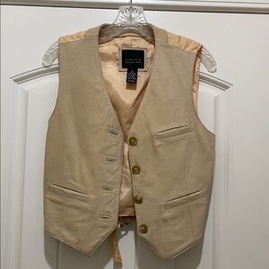 The Limited Cream Leather Vest